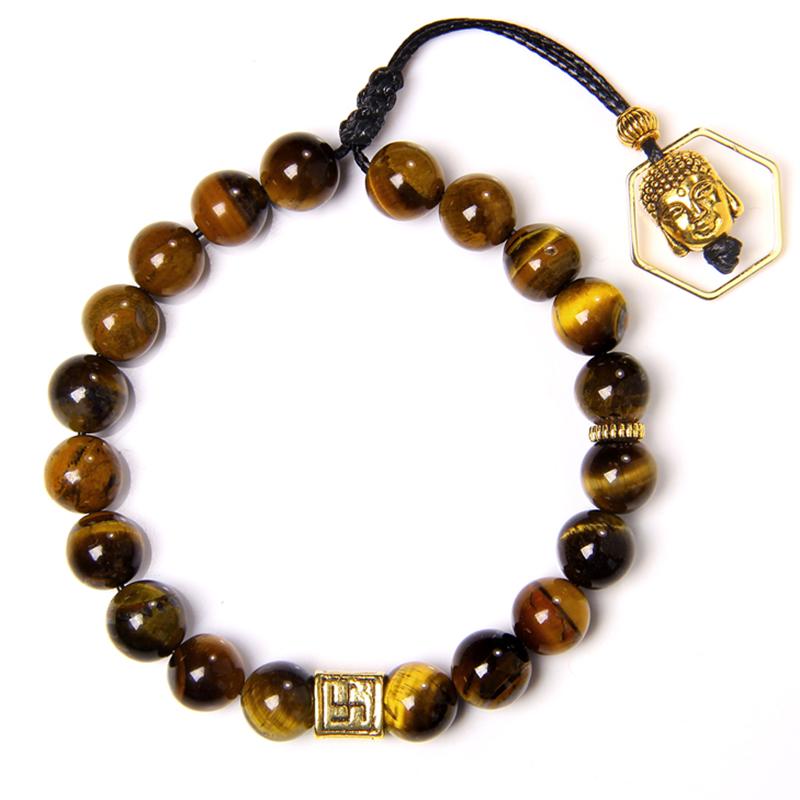

Minimalist 8MM Natural Stone Prayer Beads Tiger Eye Braided Bracelet Handmade Natural Stone Braclet For Men Yoga Jewelry Homme