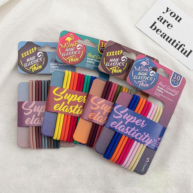 

10PC/pack Scrunchie girls hairband Children Candy Color Colorful Versatile Elastic Rubber Band Rope Elastic Hair Rope Accessorie