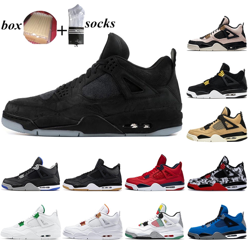 

With Box 2021 Jumpman 4 4s Basketball Shoes for men MOTORSPORT BLACK CAT Carnival purple Metallic women mens trainers sports sneakers 36-47