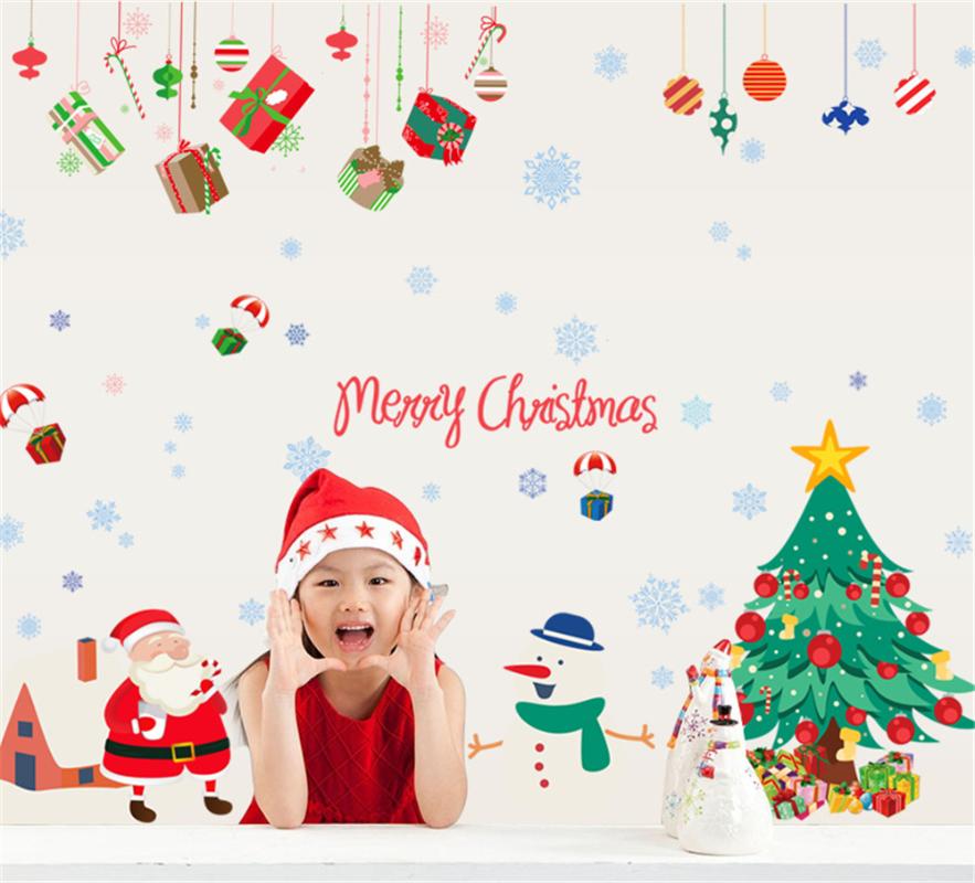 

Christmas Tree Gift Decor Wall Stickers Window Sticker Living Room Home Decoration Accessories