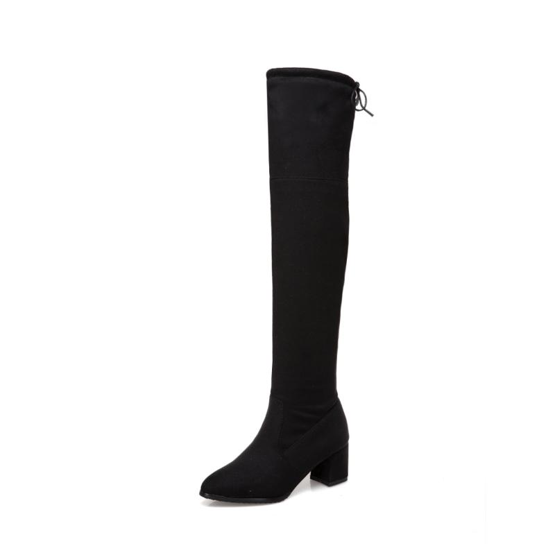 

Foreign trade contracted comfortable thick with 18 years autumn 40-4300 - a new set of knee-high boots knight 1874 feet, Black pu