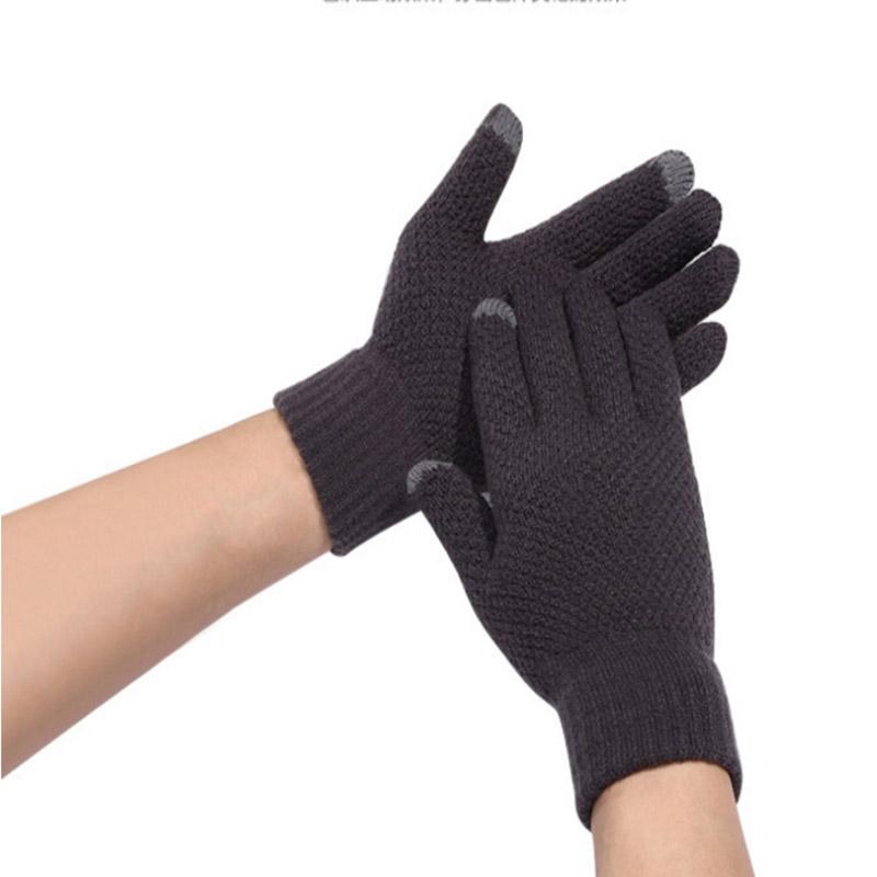 

Five Fingers Gloves Knitted Winter Men's Finger Touch Screen Autumn And Outdoor Warm Riding Sunscreen Magic Custom A48
