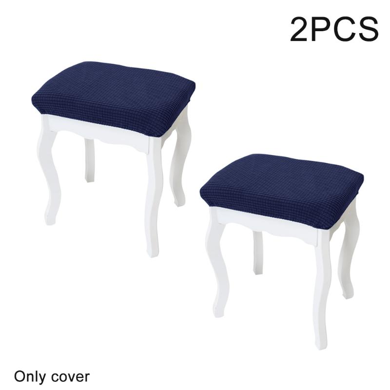 

2pcs Home Decor Slipcover European Style Washable Rectangle Checked Jacquard Chair Seat Stretch Universal Protector Stool Cover