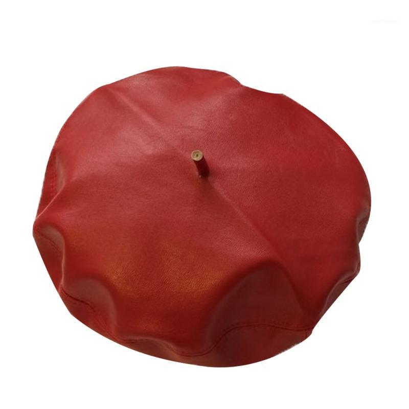 

Women England Style PU Beret Pumpkin Beret Painter Solid Color Outdoor Hat1