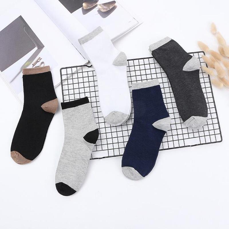 

New Year Socks 2021 Business Socks Men Simple Splicing Fashion Sports Tube Socks Street Hip-Hop Trend Cotton Men Socks Set