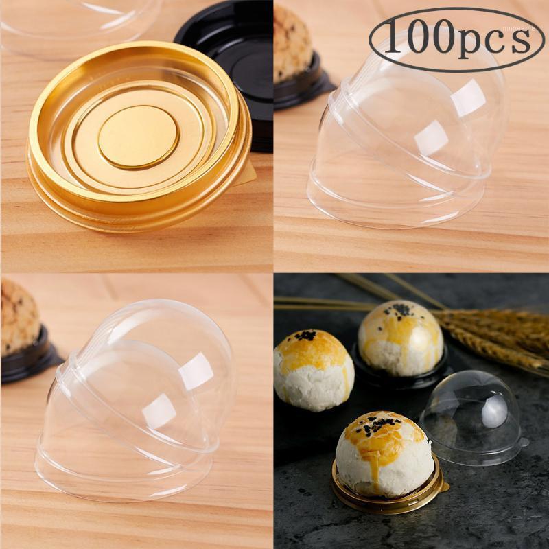 

100pcs Round Plastic Moon Cake Box Packaging Egg-Yolk Puff Container Transparent Mooncake Dome Boxes Baking Packing Box Party1