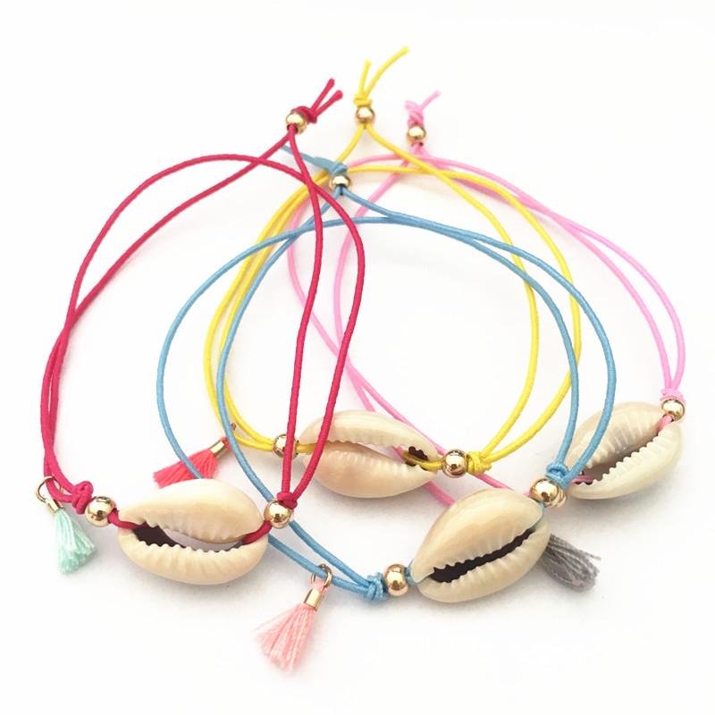 

Dongmu jewelry new shell bracelet elastic elastic bracelet tassel seven color girl fashion accessories birthday gift
