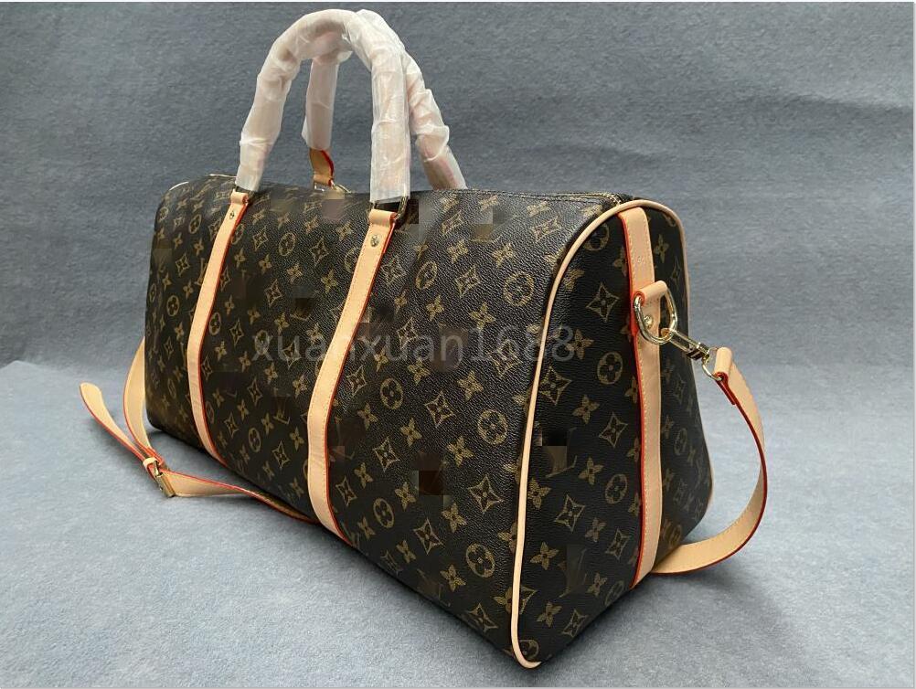 

Designers Handbag 54cm Man DUFFLE Travel shoulder Bag Mens Duffel Backpack Outdoor Sport Luggage bag Male Messenger Bags, Brown flower