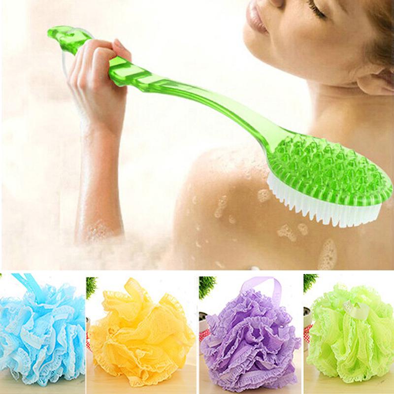 

Multi Style Bath Brush Back Body Bath Shower Sponge Scrubber Brushes With Handle Exfoliating Scrub Skin Massager Ball