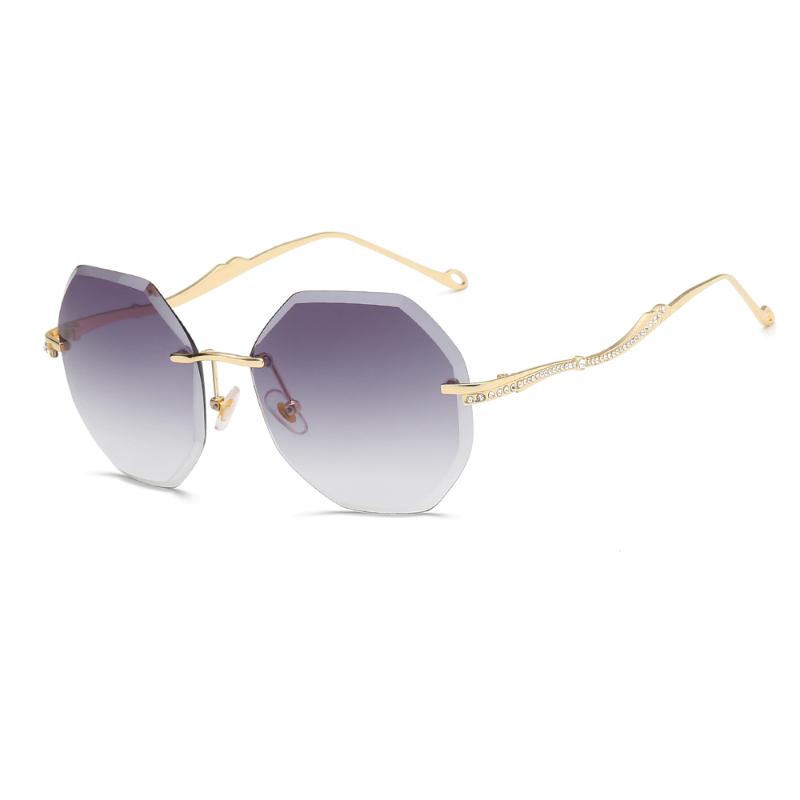 

Factory direct metal multi - rimless gradient sunglasses for men and women alike travel companion