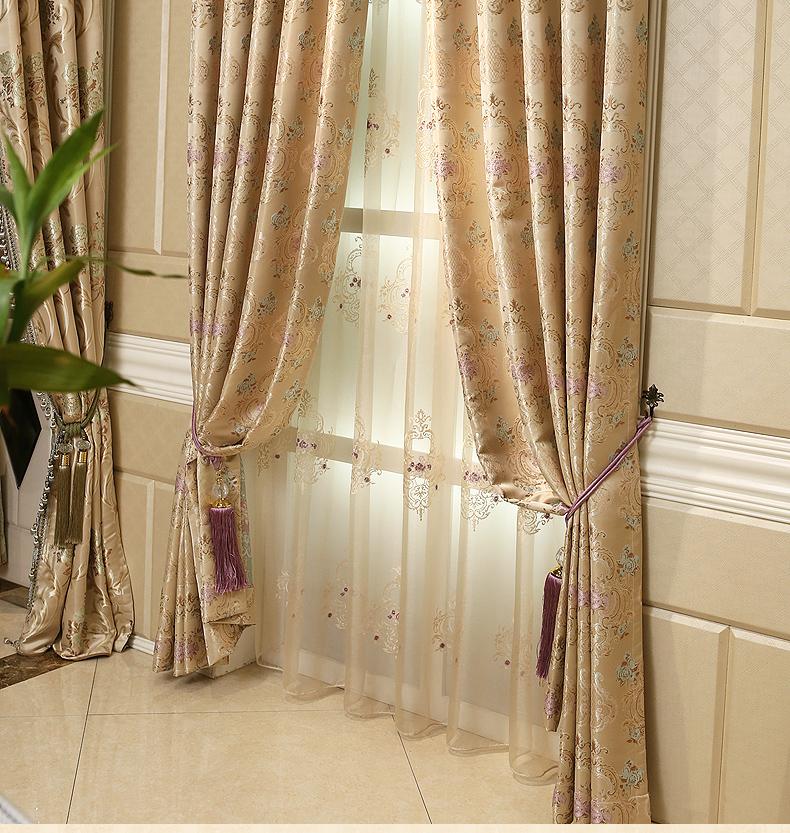 

The new high-end European-style atmosphere jacquard living room bedroom curtains custom curtains, Chiffon