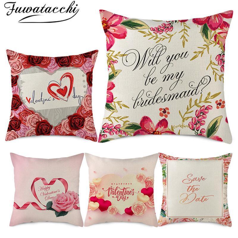 

Fuwatacchi Valentine's Day Flowers Pillow Cover Couples Love Heart Linen Cushion Cover for Home Sofa Decorative Throw Pillowcase1, Pc14200