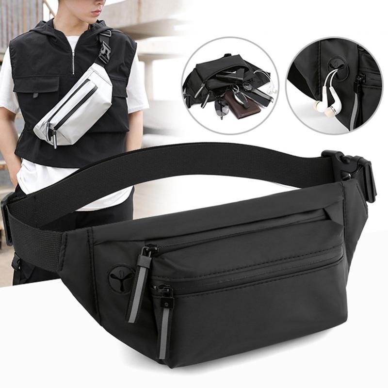 

Men Messenger Bag Outdoor Sports Crossbody Bag Male Waterproof Chest Pack Casual Travel Bum Waist Belt Bags Dropship, Silver