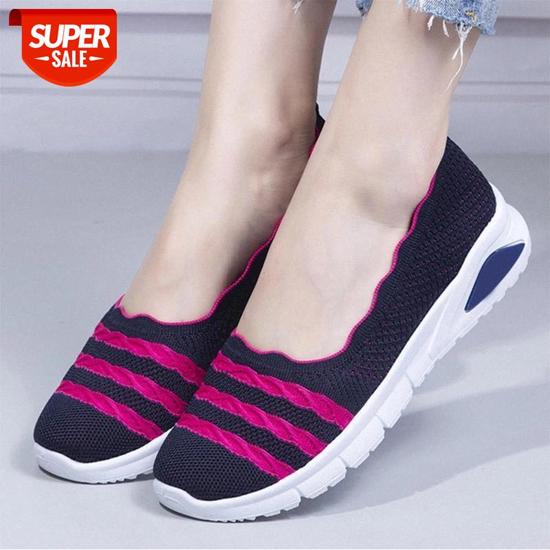 

MCCKLE Women Flats Loafers Knitted Vulcanized Shoes Ladies Slip on Female Walking Mother Shoes Light Hot 2020 Comfort Casual New #lv9D, Black