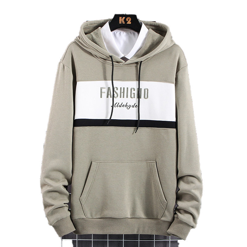 

2021 New Fashioin Striped Hooded Hoodies Men Embroidery Fashigno Streetwear Sweatshrits Pullover Male Long Sleeve Autumn Yellow Black Top Yp, White