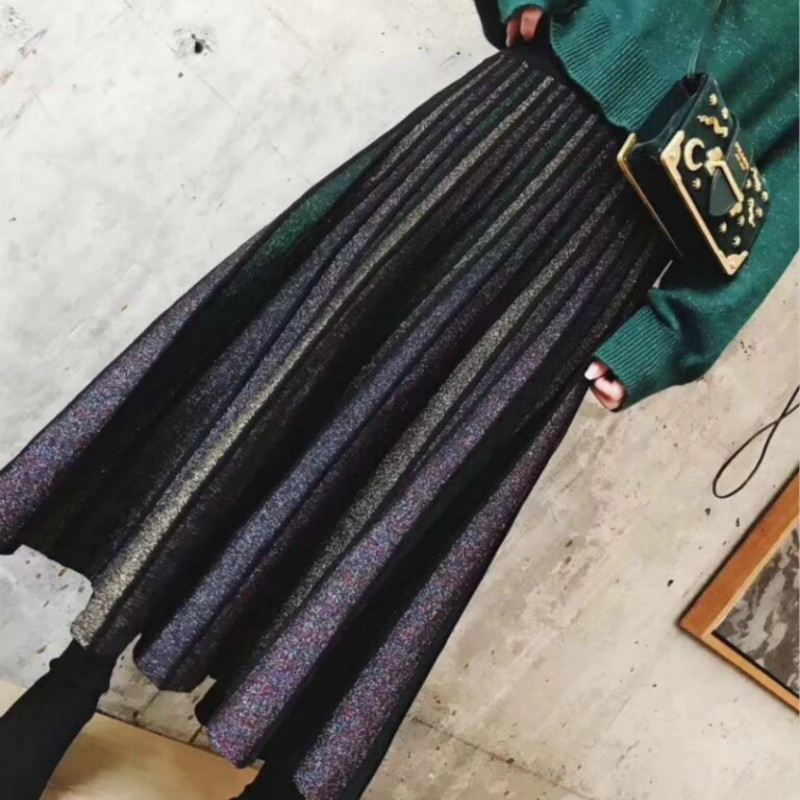 

New Winter Women' Saias Listed the Female Designer Line Bling Shiny Malha Get Out Long High Street Elastic Belt Wwxp, Beige