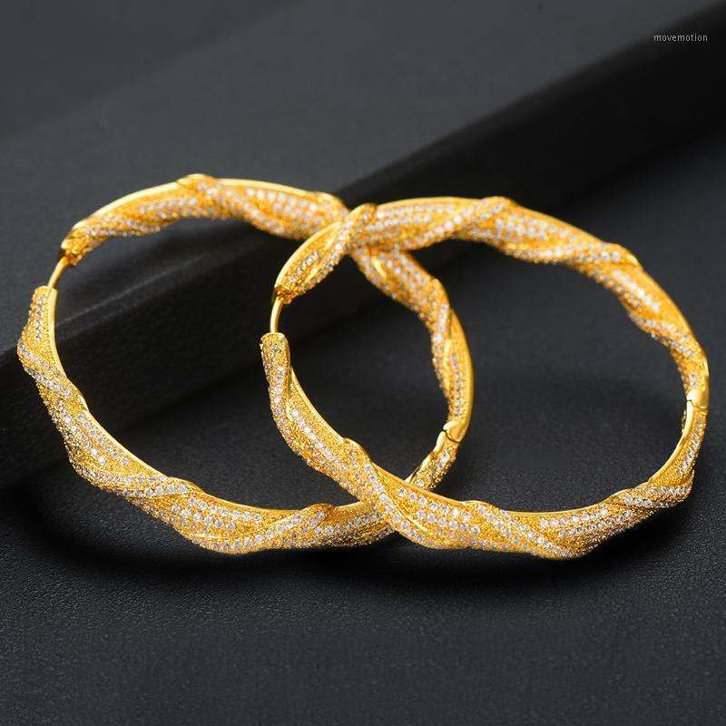 

missvikki Handmade Noble Luxury Full Shiny CZ Big Hoop Earrings Jewelry For Elegant Women Wedding Earrings Gift Brincos feminino1