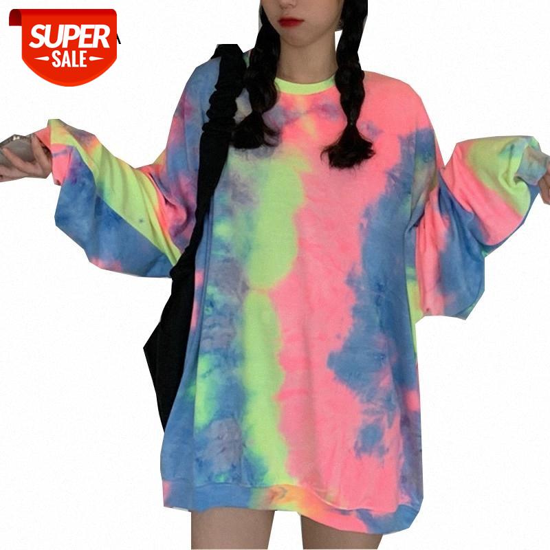 

Tie Dye Gradient Women T-Shirt Fashion Harajuku Female Tshirts Tops Long Sleeve Casual Lady T Shirt Spring Autumn Woman Tshirt #Hu23, White