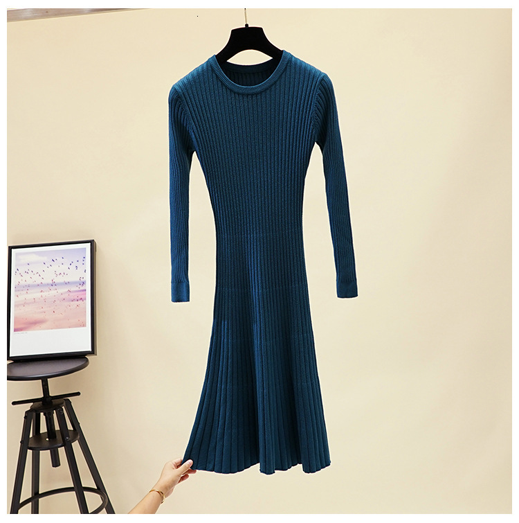 

2021 New Ribbed Knit Women Pullover Autumn Winter Sleeve Christmas Sweater Soft Long Female Thick Jumper Pull Femme Hiver Kaow, Dark brown