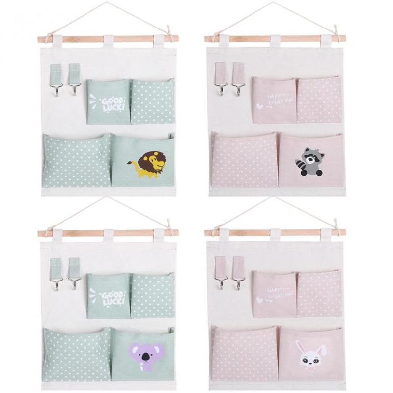 

Wall Hanger Storage Bag Multi-layer Wall Door Closet Hanging Storage Bag with Rope Organizer Shelf Home Door Hanging Bags, Lion