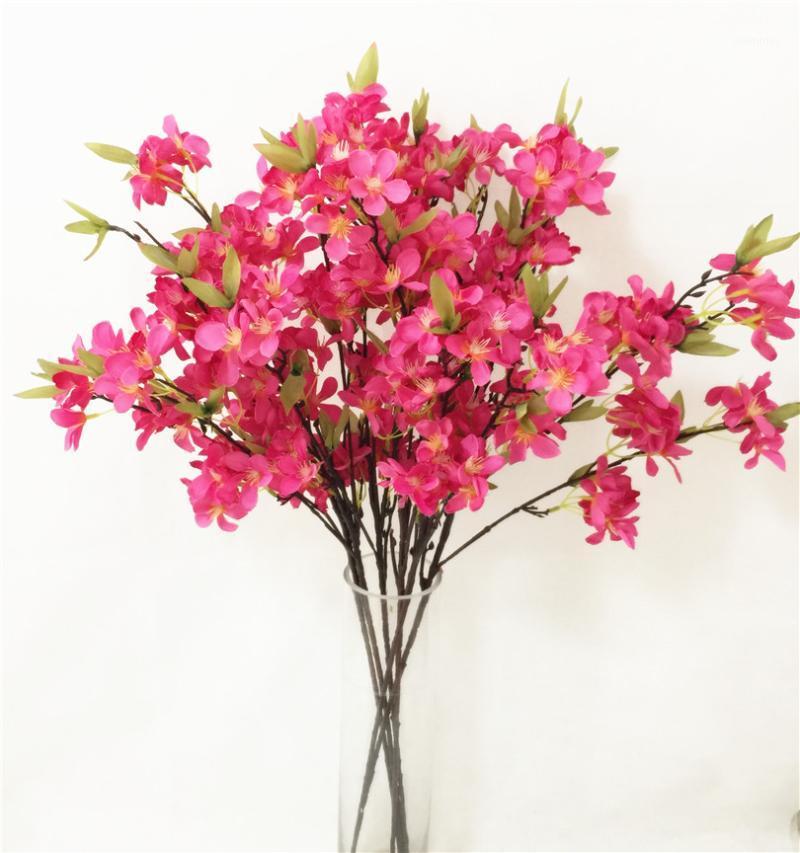 

6pcs Fake Blossom Flower Branch Begonia Tree Stem for Event Wedding Tree Artificial Decorative Flowers1, Pink