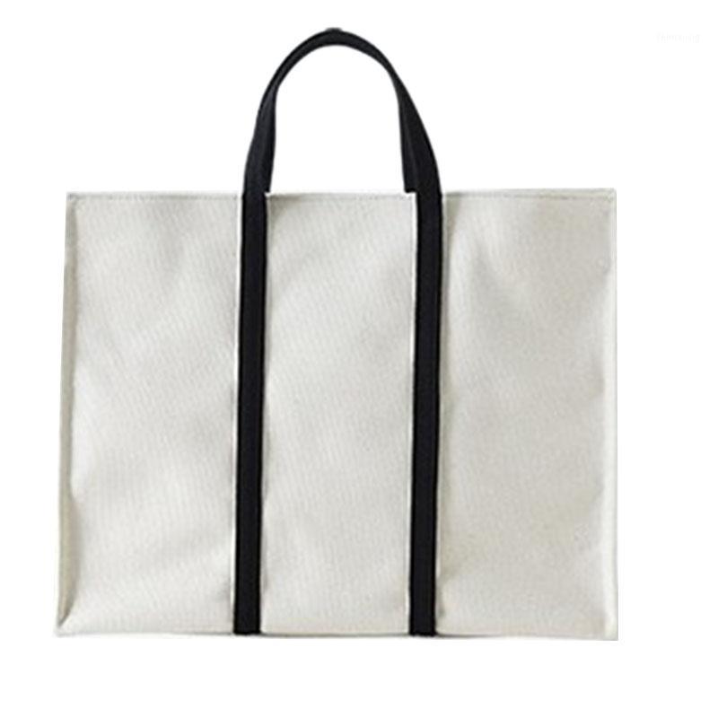 

Fashion Casual Clutch Bag Ladies Handbag Simple Canvas Reusable Shopping Bag Tote1, White