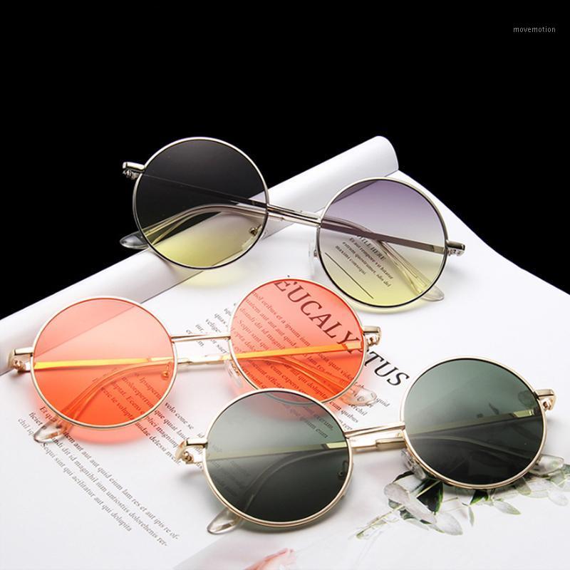 

Vintage Classic Metal Round Sunglasses Women Small New Retro Brand Black Blue Pink Clear Glasses Women Shades UV4001