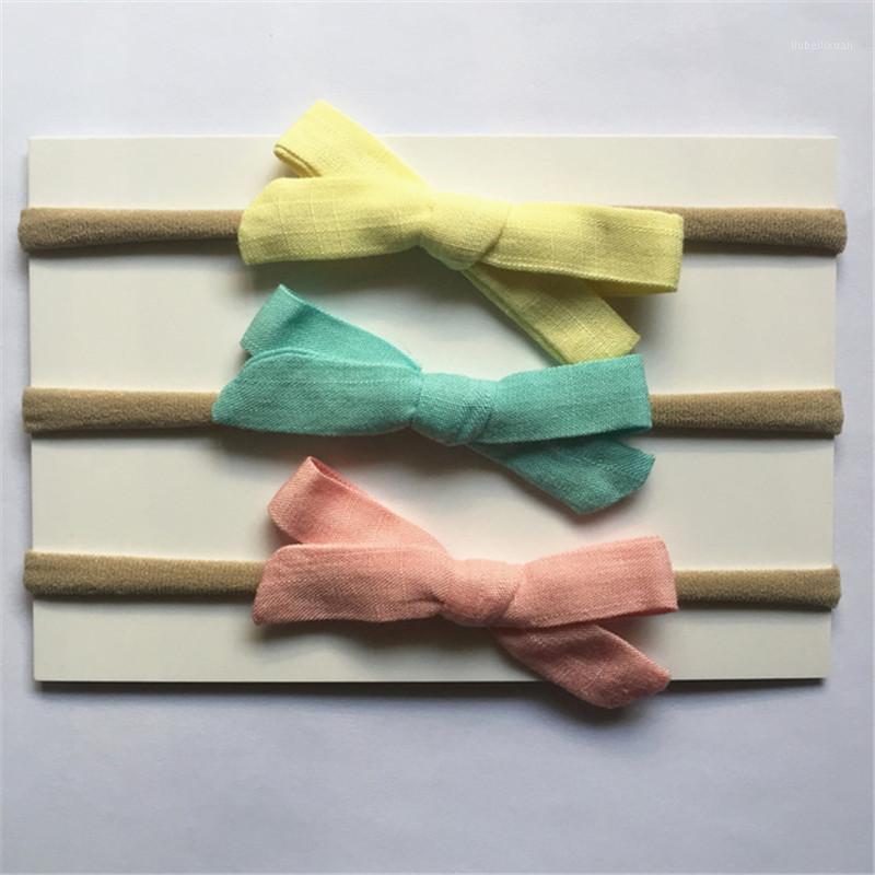 

3pcs/pack Handmade Newborn kids Bow Nylon Headbands Soft Nylon Headwear Elastic Head band1