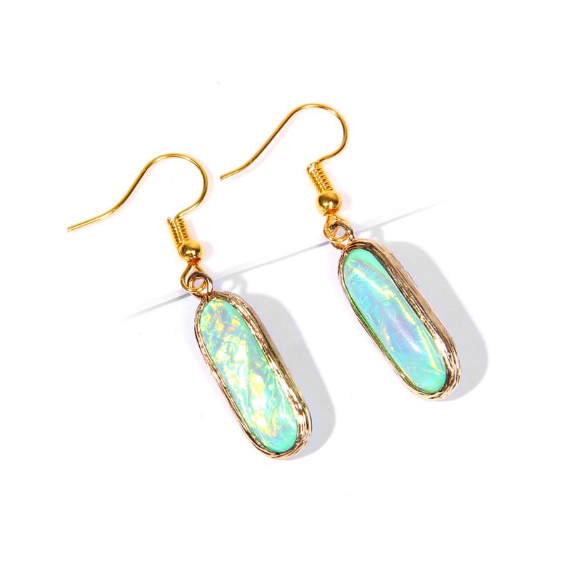 

Natural Stone Drop Earrings Imitation Opal Simple Oval Crystal Earrings For Women jewelry Bohemian Hanging Earring Dangle Female