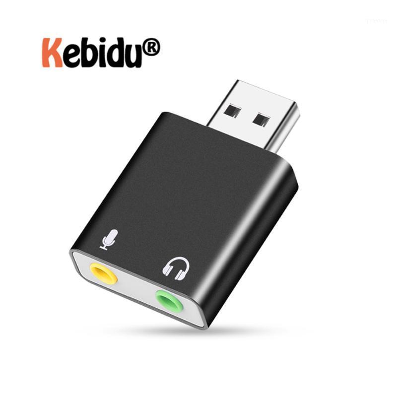 

Kebidumei External USB Audio Sound Card USB Audio Interface headphone Adapter for Mic Speaker Laptop Earphones1