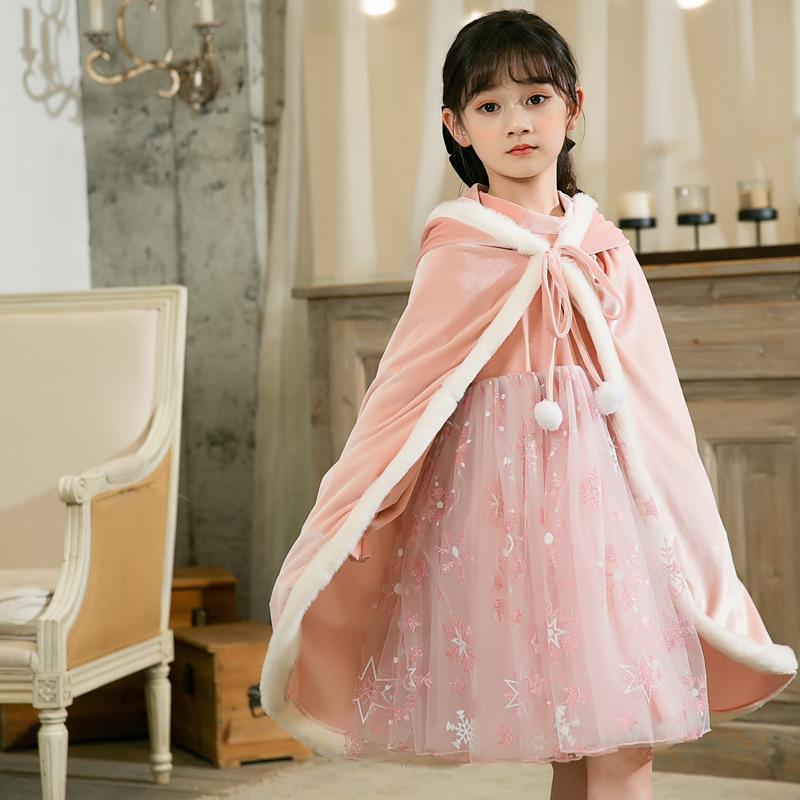 

Girls' Sets Cape +Princess Dress 2020, Pink