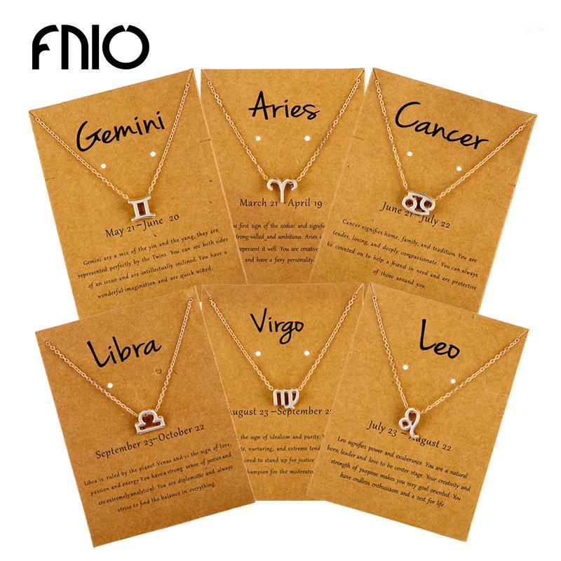 

FNIO 12 Horoscope Zodiac Sign Gold Pendant Necklace For Women Men Aries Leo 12 Constellations Jewelry Kids Christmas Gifts1