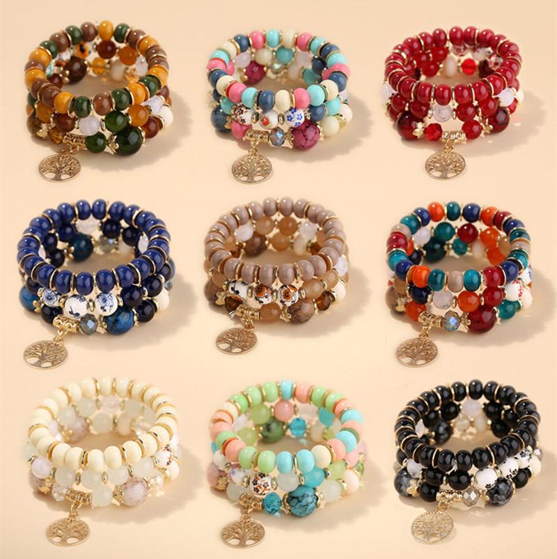 

3pcs/ set) Multilayer Resin Stone Bracelets for Women Bohemia Bracelet Set Boho Bracelets & Bangles Pulseras Ethnic Jewelry