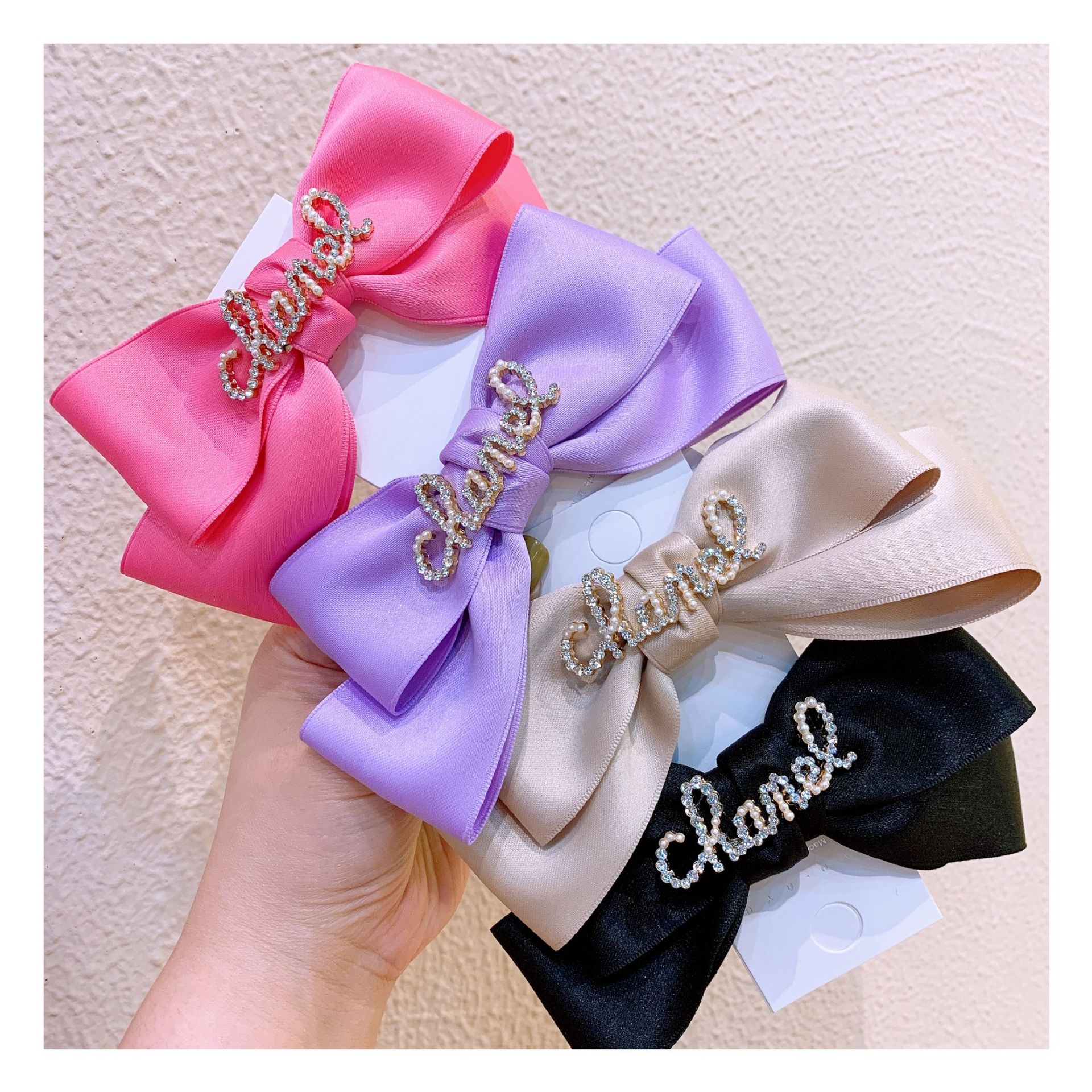 

Fashion Ribbon Hairgrips Big Large Bow Hairpin For Women Girls Satin Trendy Ladies Hair Clip New Cute Barrette Hair Accessories