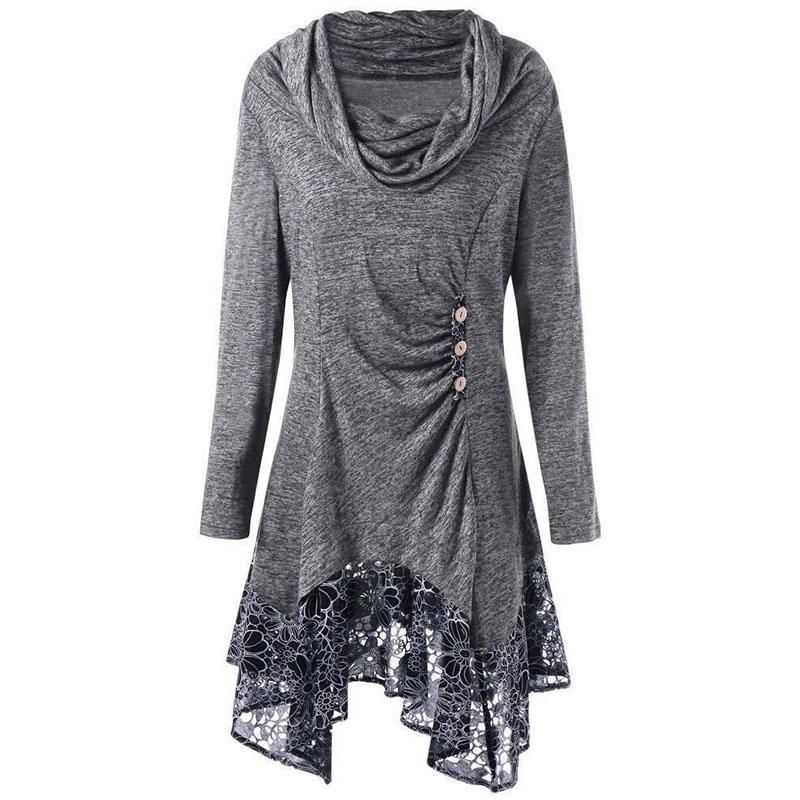 

Asymmetrical Dress 2020 Spring Autumn Party New Fashion Casual Clothing Women Regular Dresses Casual Full Regular Natural Button, Blue