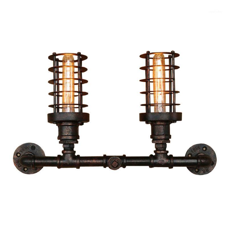 

Loft industrial wind steam punk iron indoor wall lamp vintage cafe clothing store bar bedroom light fixture pipe wall light bra1