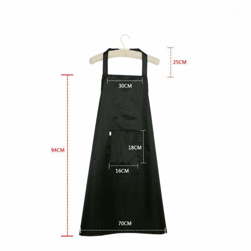 

Aprons Waterproof PVC Apron Sleeveless Cooking Kitchen Chef Waiter Pocket Long