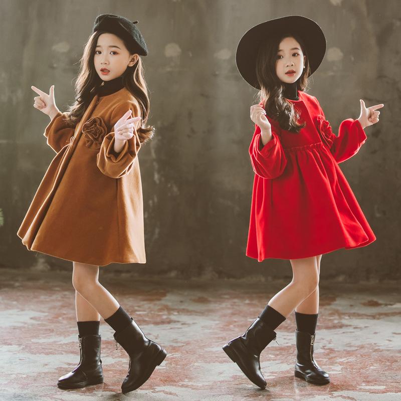 

Girl Fashion Winter Coat 3D Flower Thick Warm Coats Girls Kids Elegant Jackets Children Clothes, Khaki