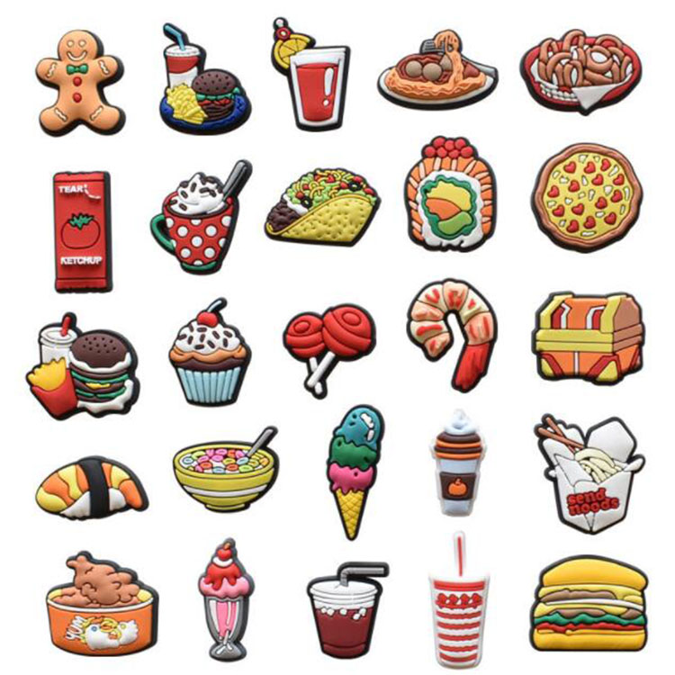 

pvc croc charms food decoration buckle accessories cute cartoon garden shoe charm