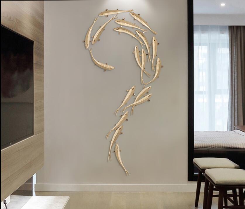 Background Decorative Objects light luxury decoration accessories home pendant restaurant hall wall decoration fish-image-751291275