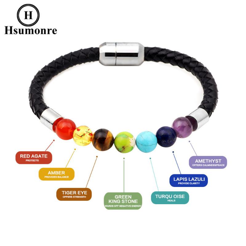 

Chakra Strand Bracelets Retro Colorful Beads Bracelet Natural Stone Bracelet Magnetic Clasps Gift Wristband for Girlfriend