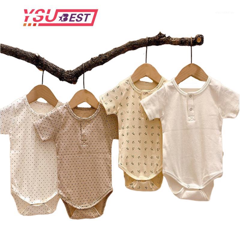 

0-3Y Baby Girls Bodysuit Summer Infant Solid Short Sleeve Bodysuits Cute Letter Print Jumpsuit Kids Pure Cotton Casual Clothing1, 202h11 pink