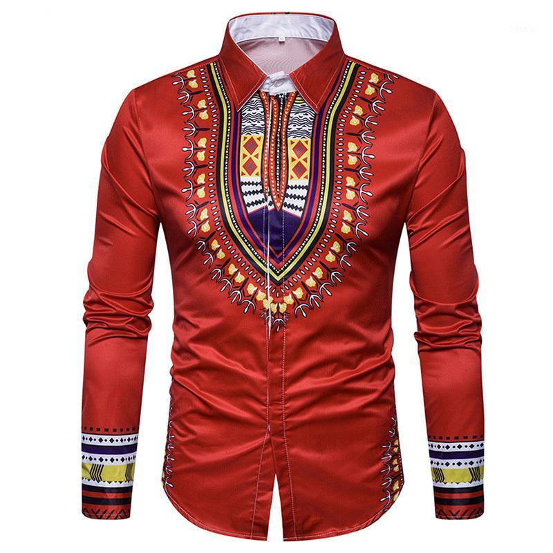 

Plus Size Mens Shirts Long Sleeve 2020 Spring New Mens Dress Shirt American Ethnic Pattern Shirts For Men Summer Shirt Male A4001, White