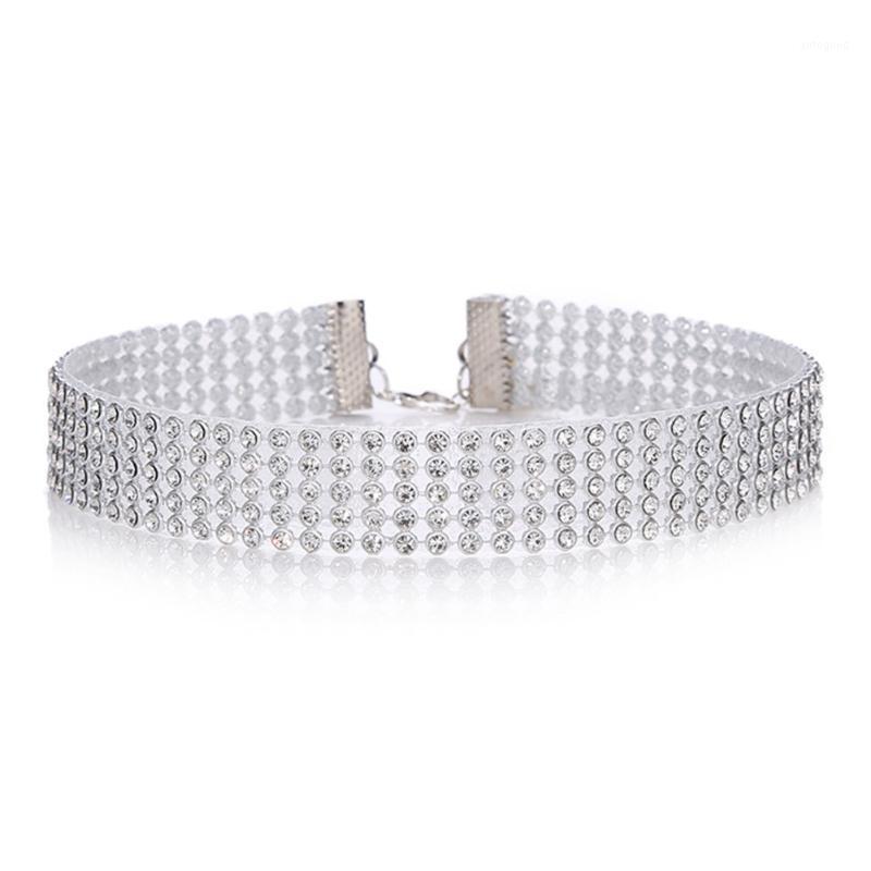 

Fashion Rhinestone Net Necklace Stylish Multi-Layer Shiny Crystal Choker Women 's Clothing Accessories Wedding Jewelry1