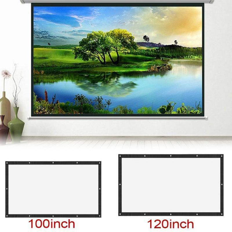 

Projection Screen Canvas 3D HD Wall Mounted Projection Screen Canvas LED Projector for Home Theater 60/72/84/100/120in1