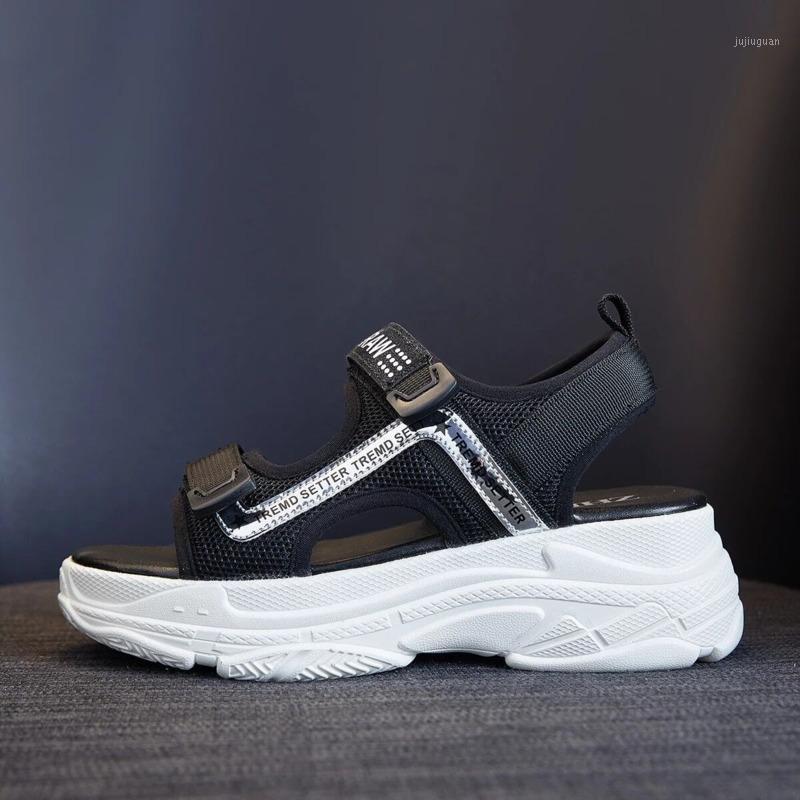 

Designers Women Sandals Platform Casual Open Toe Beach Sandal Wedges Woman Shoes 6cm Fashion Gladiator Block Heel Shoes1, Black