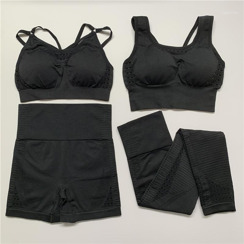 

Seamless Women Yoga Set Workout Sportswear Gym Clothing Fitness Padded Push-up Bra High Waist Leggings Sports Suits Active Wear1, Slatelavender 2pcs