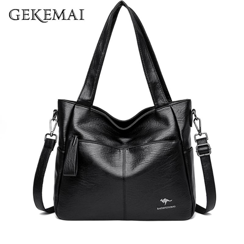 

Fashion New Multifunctional Ladies Shoulder Bag Luxury Designer Women's Genuine Leather Crossbody Bag Casual Women Tote Bags Sac, Black