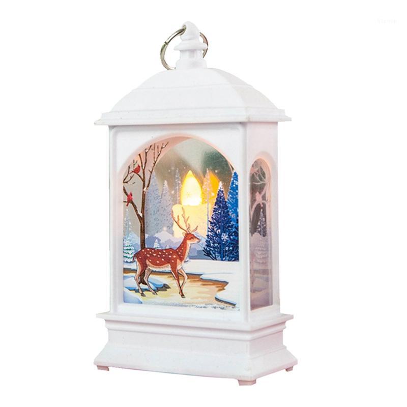 

Christmas Decorative Vintage Santa Snowman Elk Hanging Light Flame Night Light Festival LED Lantern Decor1