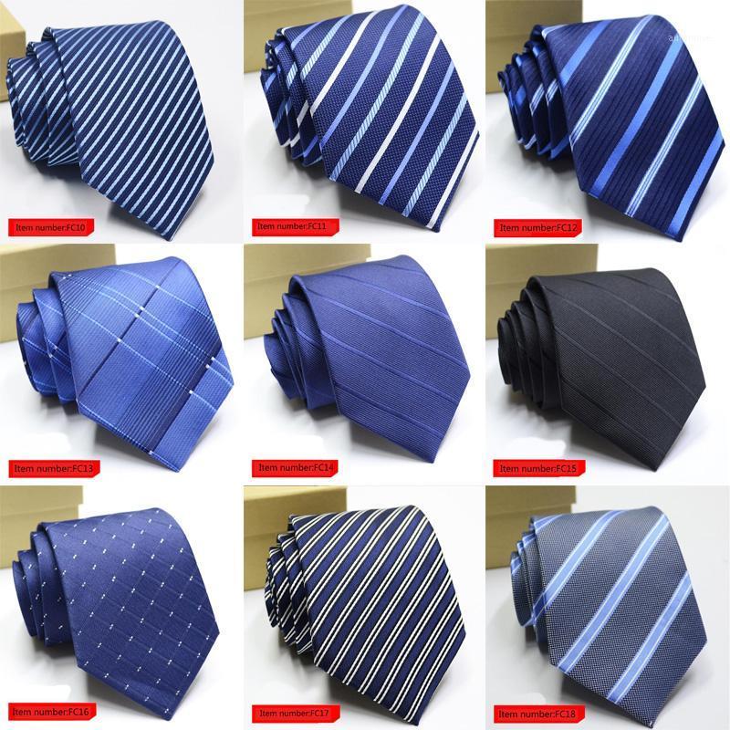 

Formal Wedding Party Busniess Men's Ties Solid Color Striped 8cm Jacquard Necktie Cravat Male Neck ties1